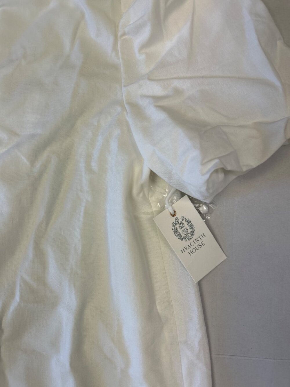 HYACINTH HOUSE Mimi Mini Dress White with Navy Embroidery Size Large NWT - Picture 7 of 9